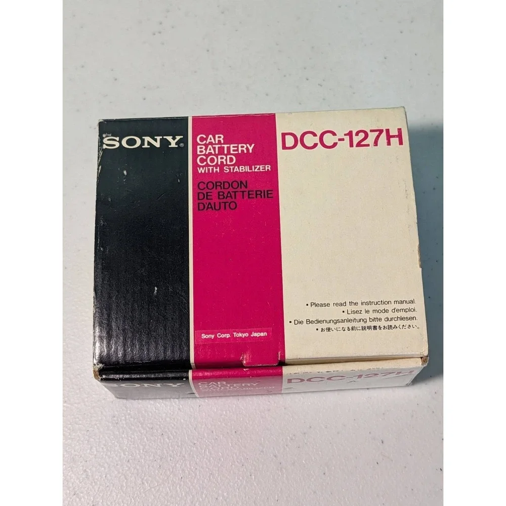 Sony Car Battery Cord W Stabilizer DCC-127H Origianl Box And Instruction Manual